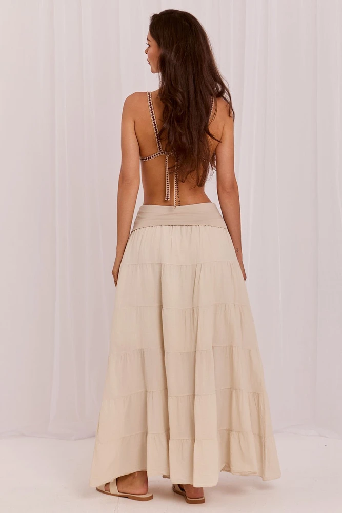 Sluoksniuotas ilgas sijonas Italy Moda