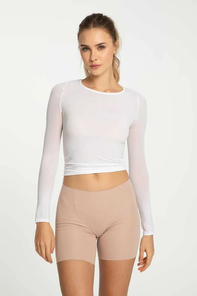 Smėlinės spalvos moteriškos bermudų kelnaitės Cotton Mood