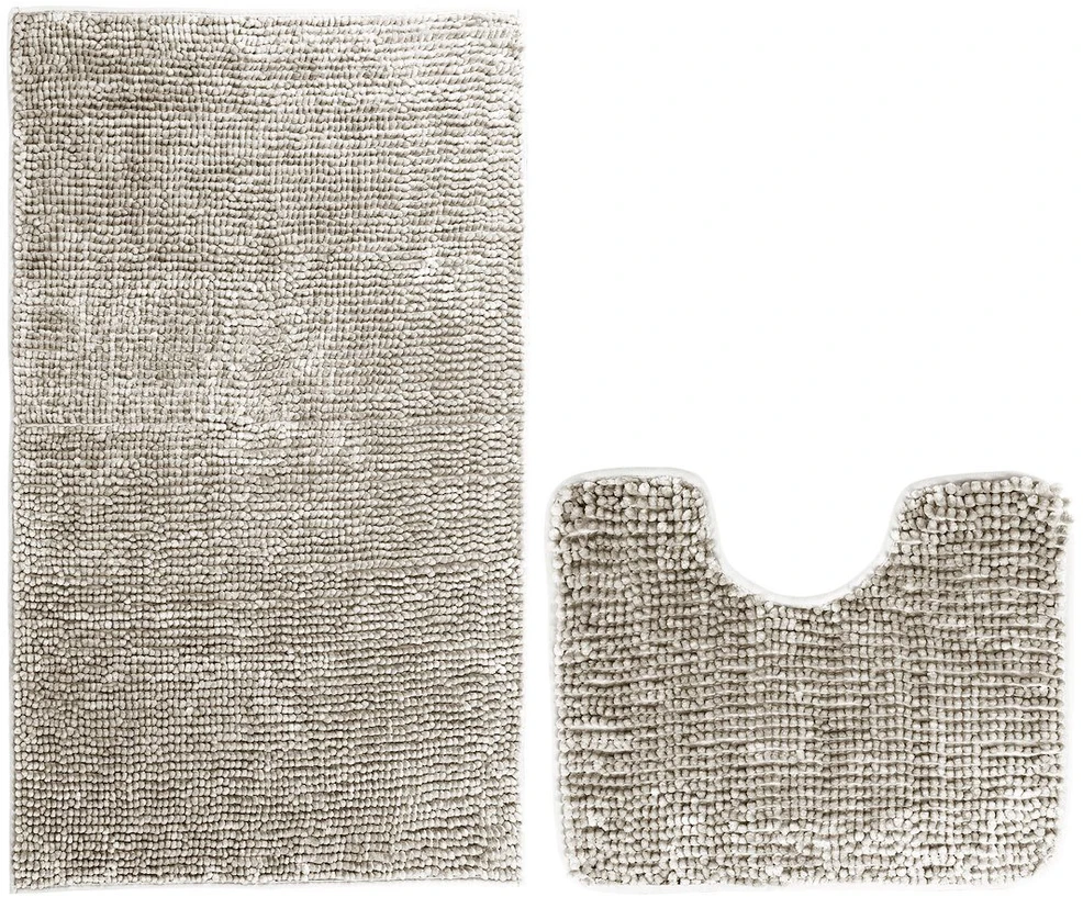 Smėlinės spalvos vonios kilimėlių komplektas 50×80 cm ir 40×50 cm