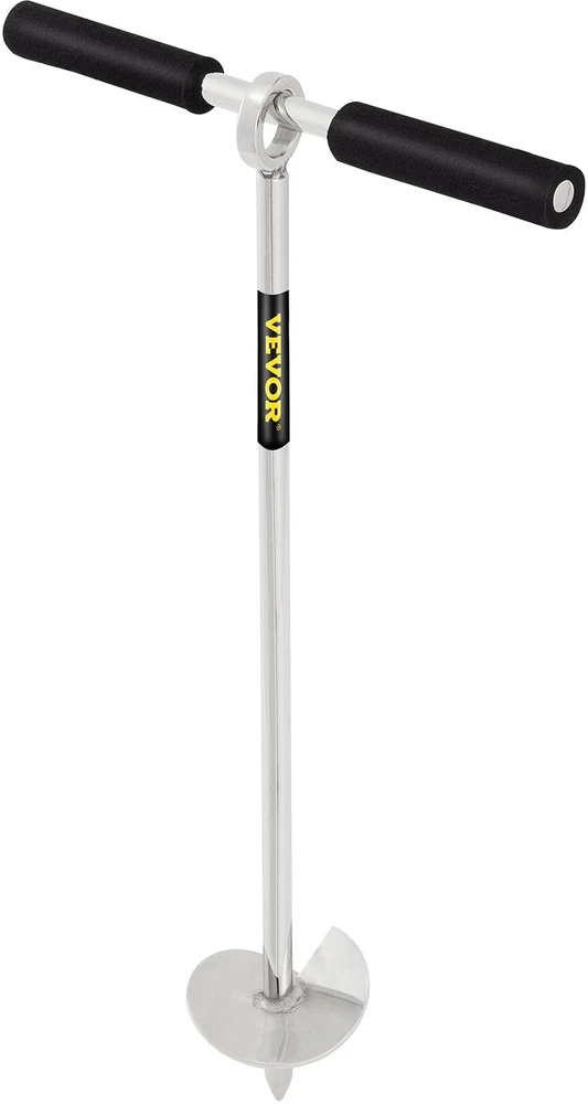 VEVOR Smėlio inkaras plaukimui – 90 cm nerūdijančio plieno spiralė, su nuimamu rankenos kotu ir elastinga fiksavimo guma (skirta iki 7kg / 2 200 kg apkrovai)