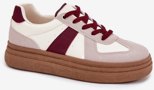 Smėlio ir bordo spalvos sportbačiai Step in style