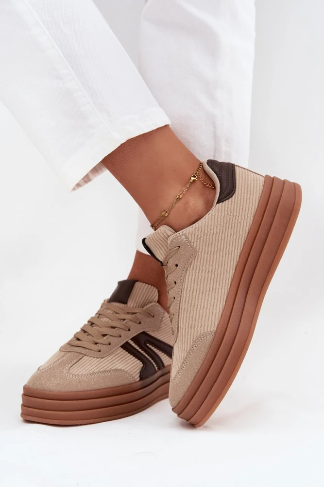 Smėlio ir rudos spalvos sportbačiai Step in style