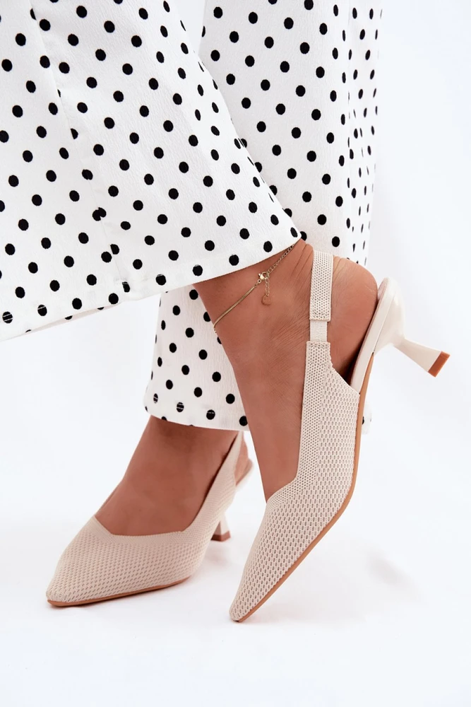 Smėlio spalvos aukštakulnės basutės Step in style