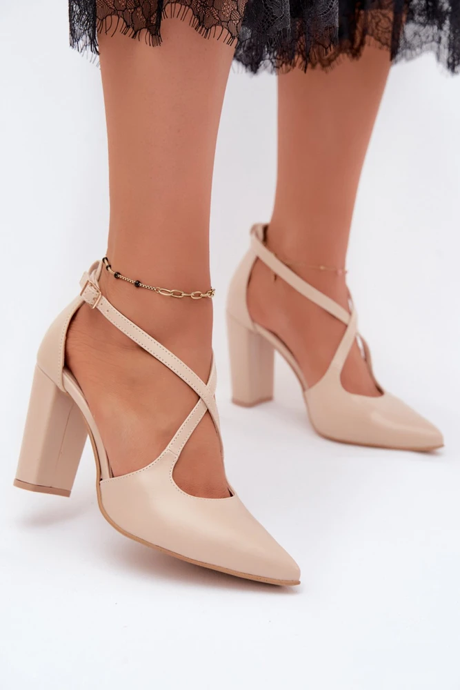 Smėlio spalvos aukštakulniai bateliai Step in style