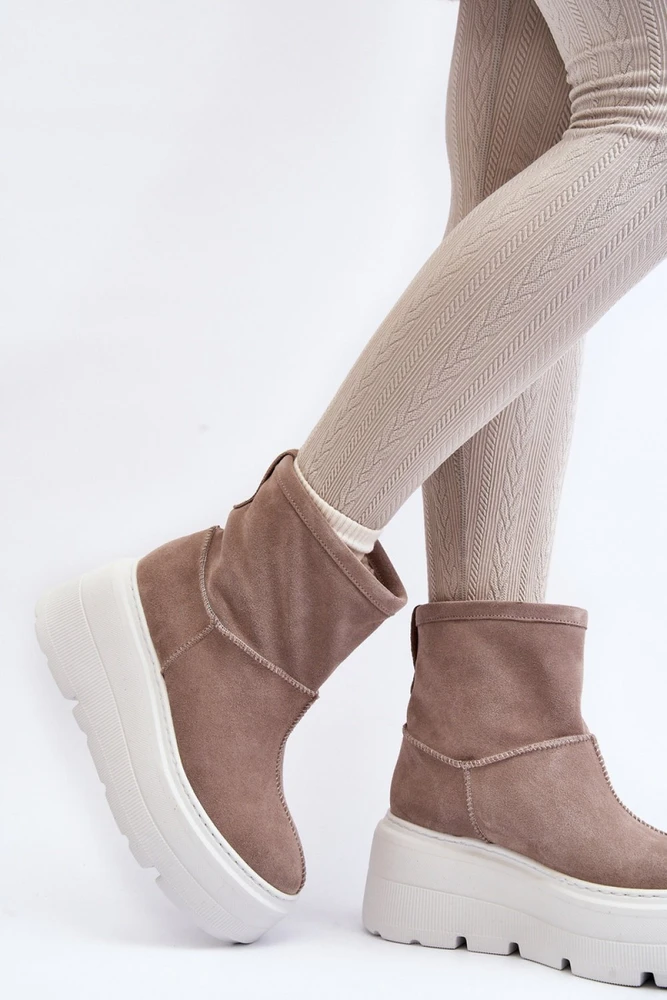 Smėlio spalvos aulinukai su platforma Step in style