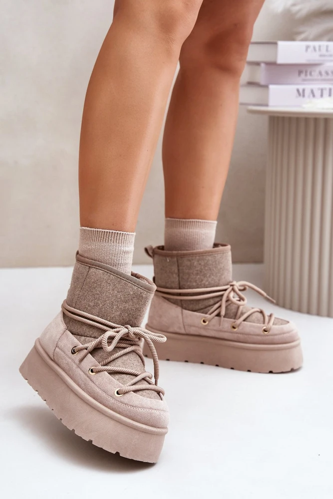 Smėlio spalvos aulinukai su platforma Step in style