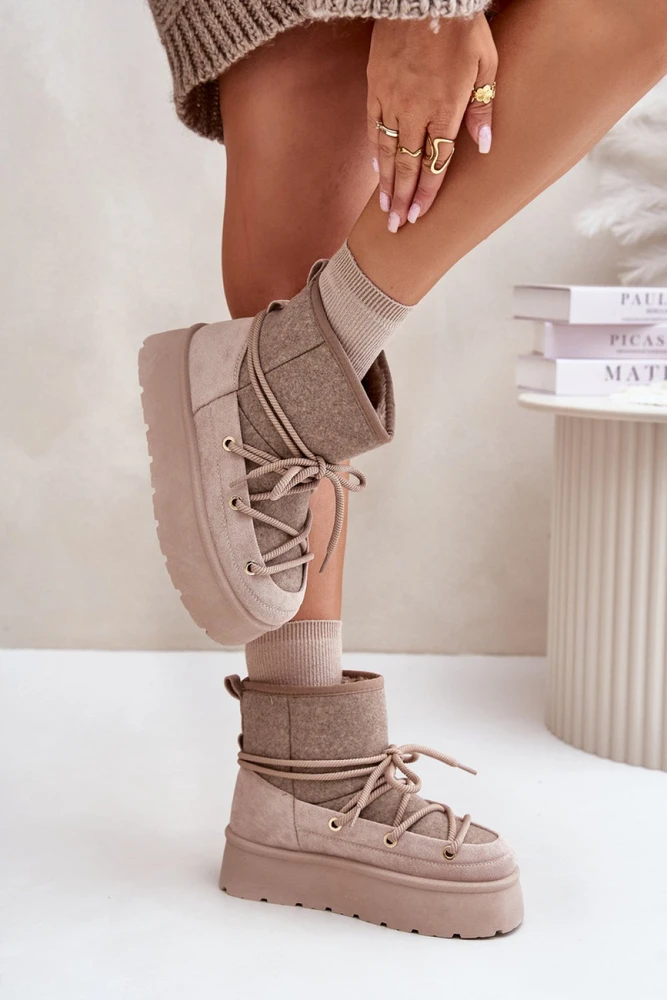 Smėlio spalvos aulinukai su platforma Step in style
