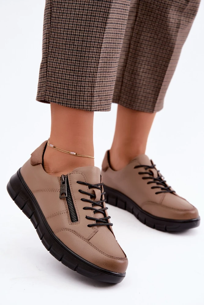 Smėlio spalvos aulinukai su raišteliais Step in style
