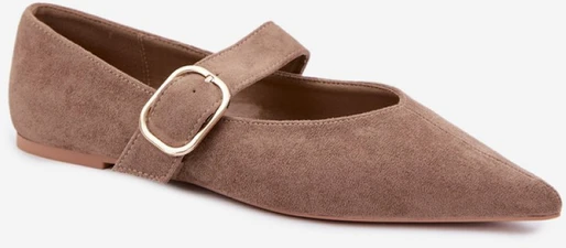 Smėlio spalvos balerinos su sagtimi Step in style