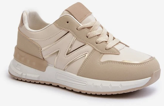 Smėlio spalvos Faux Leather Sneakers Kaimans