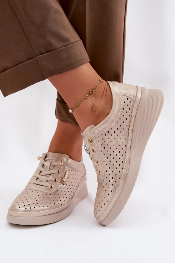 Smėlio spalvos perforuoti aulinukai Step in style