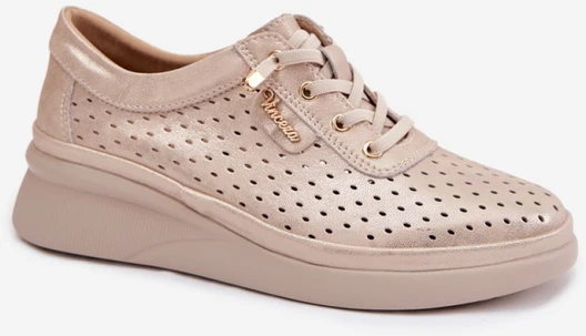Smėlio spalvos perforuoti aulinukai Step in style