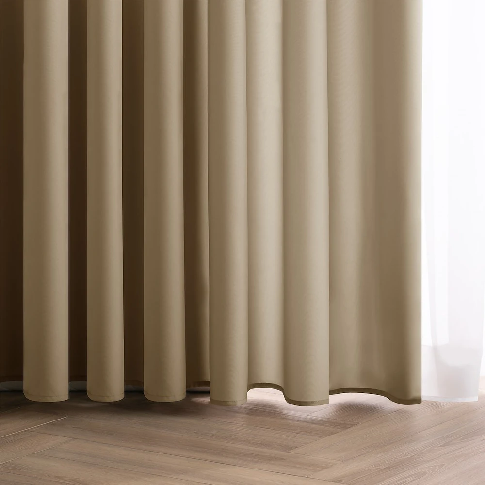 Smėlio spalvos užuolaida su kilpomis Oxford Carli Restilo 200 × 250 cm