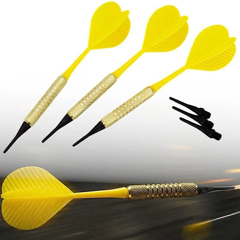 PLASTIKINĖS SMIGINIO STRĖLYTĖS DART 3VNT SAUGIOS GELTONOS BEST SPORTING 621186
