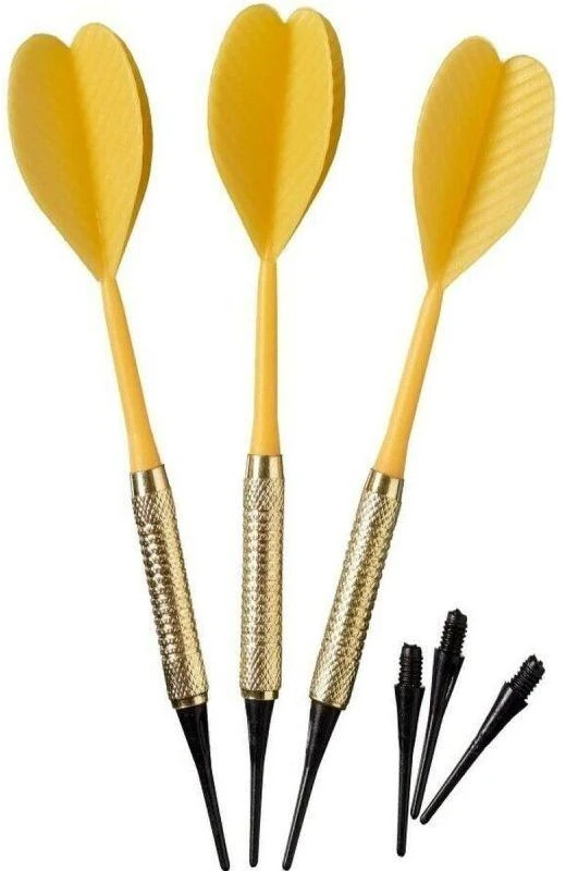 PLASTIKINĖS SMIGINIO STRĖLYTĖS DART 3VNT SAUGIOS GELTONOS BEST SPORTING 621186