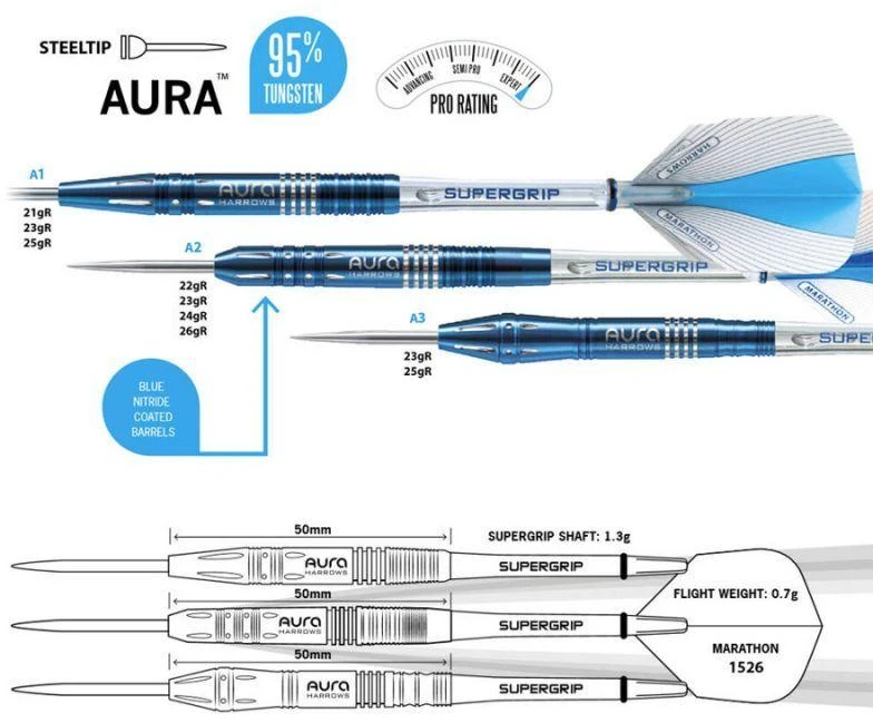 Smiginis "Harrows Aura" 95% Steeltip HS-TNK-000013652