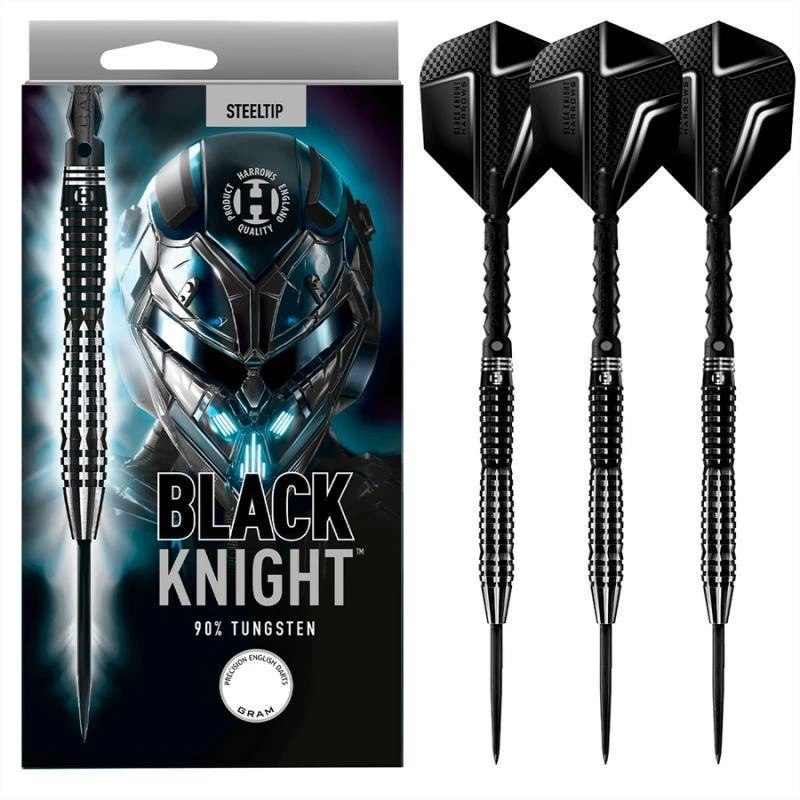 Smiginis Harrows Juodas Knight 90% su plieniniais antgaliais