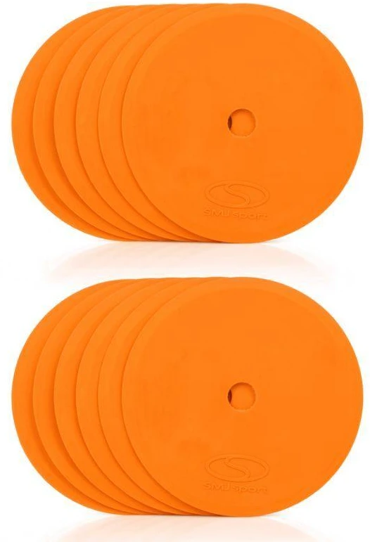 SMJ sport ZPO-O plokšti lauko žymekliai - apvalūs, 15 cm, 12 vnt. oranžiniai