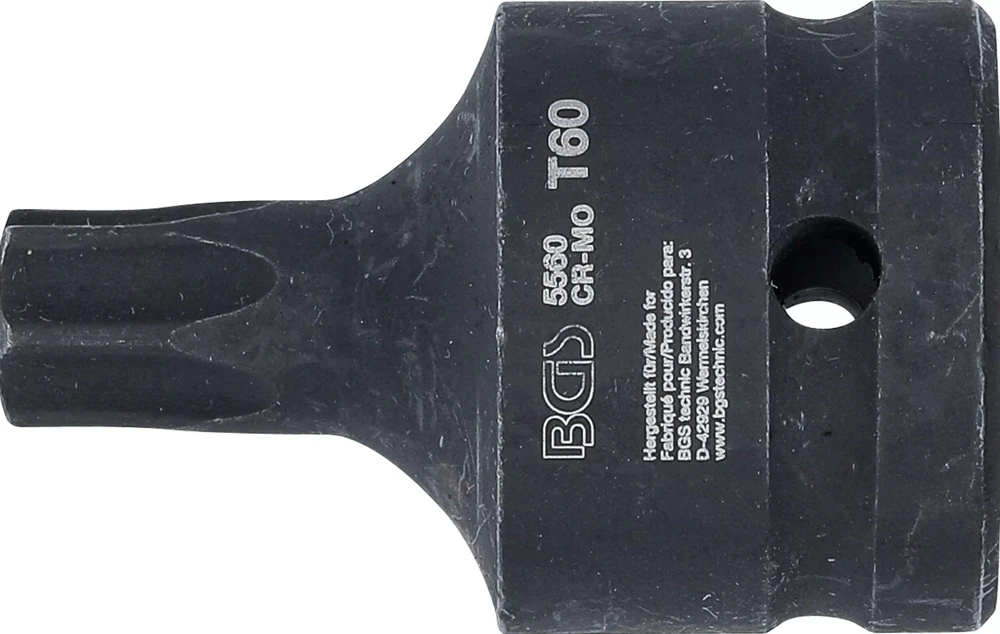 SMŪGINĖ GALVUTĖ | 20 MM (3/4") KVADRATINĖ JUNGTIS | T-STAR (TORX) T60 (5560)