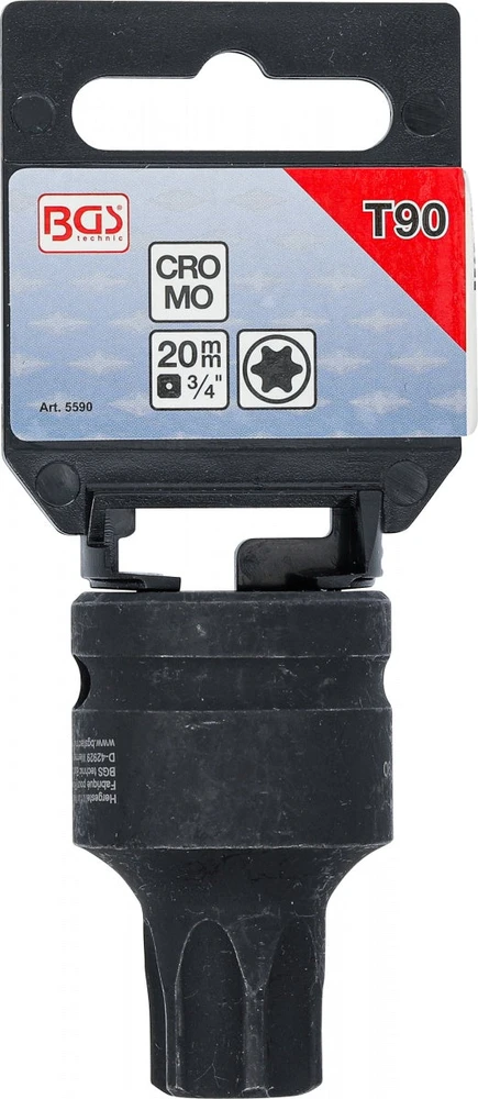 SMŪGINĖ GALVUTĖ | 20 MM (3/4") KVADRATINĖ JUNGTIS | T-STAR (TORX) T90 (5590)