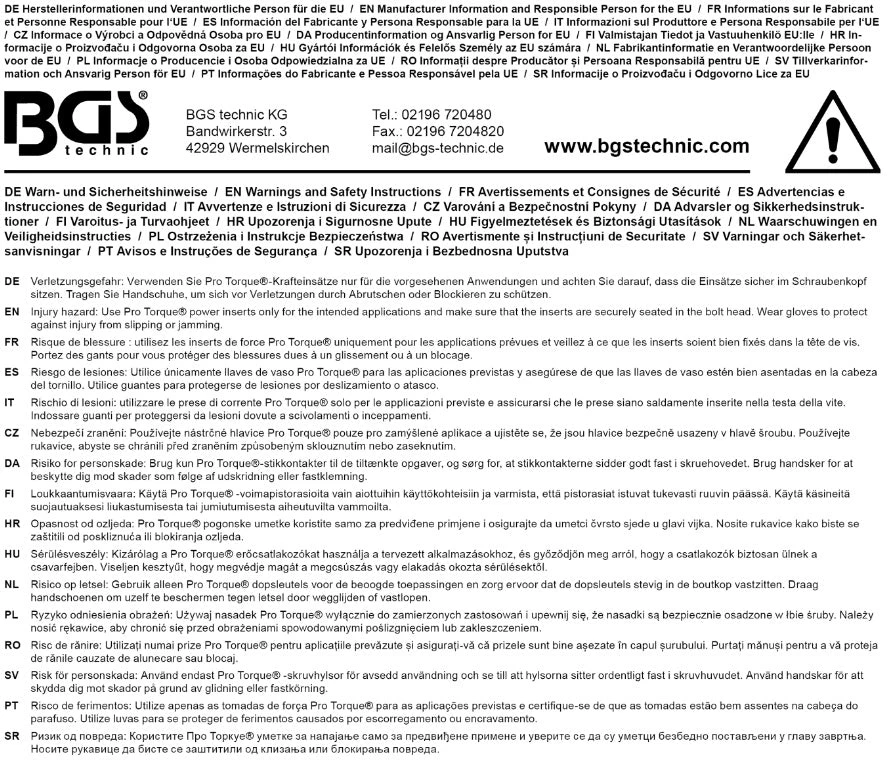 BGS SMŪGINĖ ŠEŠIAKAMPĖ ILGA GALVUTĖ | 12,5 MM (1/2") KVADRATAS | 19 MM (7219)