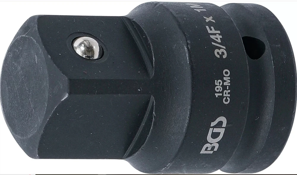 Grąžtas BGS Smūginis galvutės adapteris | vidinis kvadratas 20 mm (3/4") – išorinis kvadratas 25 mm (1") (195)