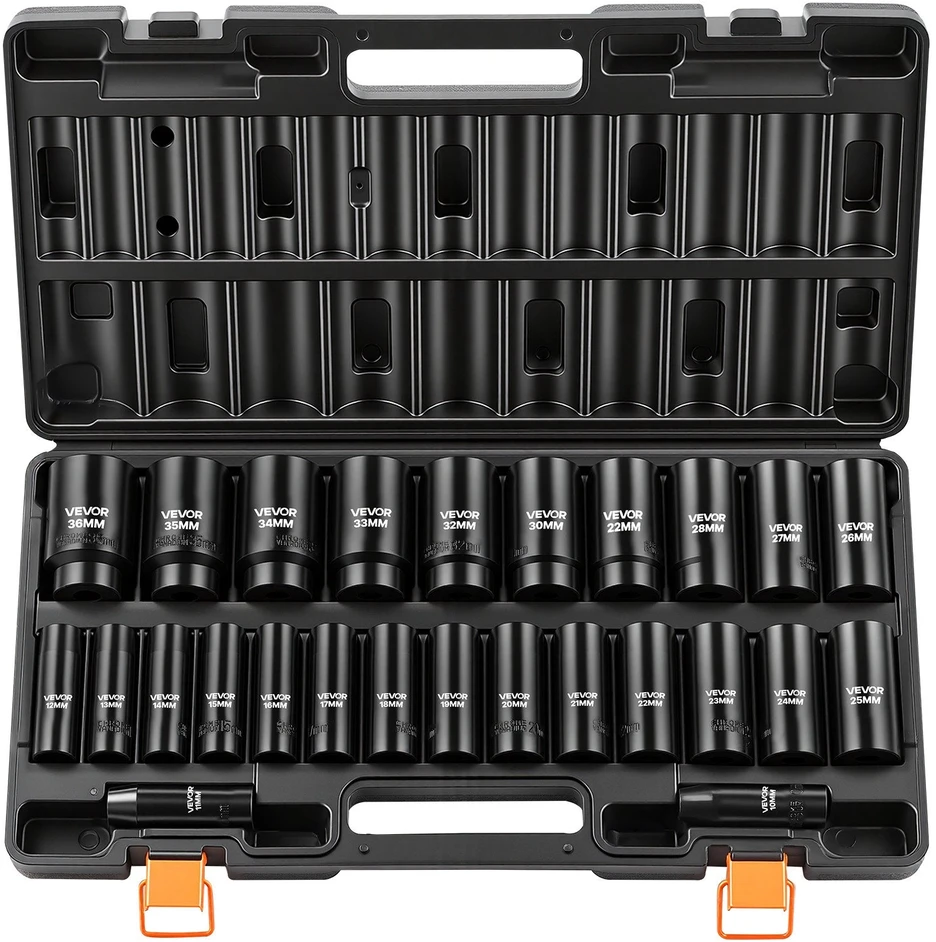 Smūginių galvučių rinkinys VEVOR 1/2"-26PC/DEEP LH-2126D, 26 dalių