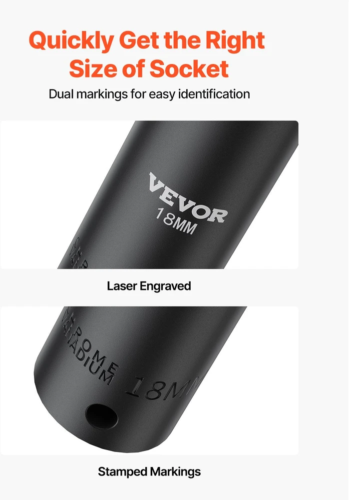 VEVOR 26 dalių smūginis galvučių rinkinys