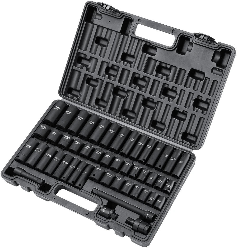 VEVOR 3/8" smūginis galvučių rinkinys, 48 dalys