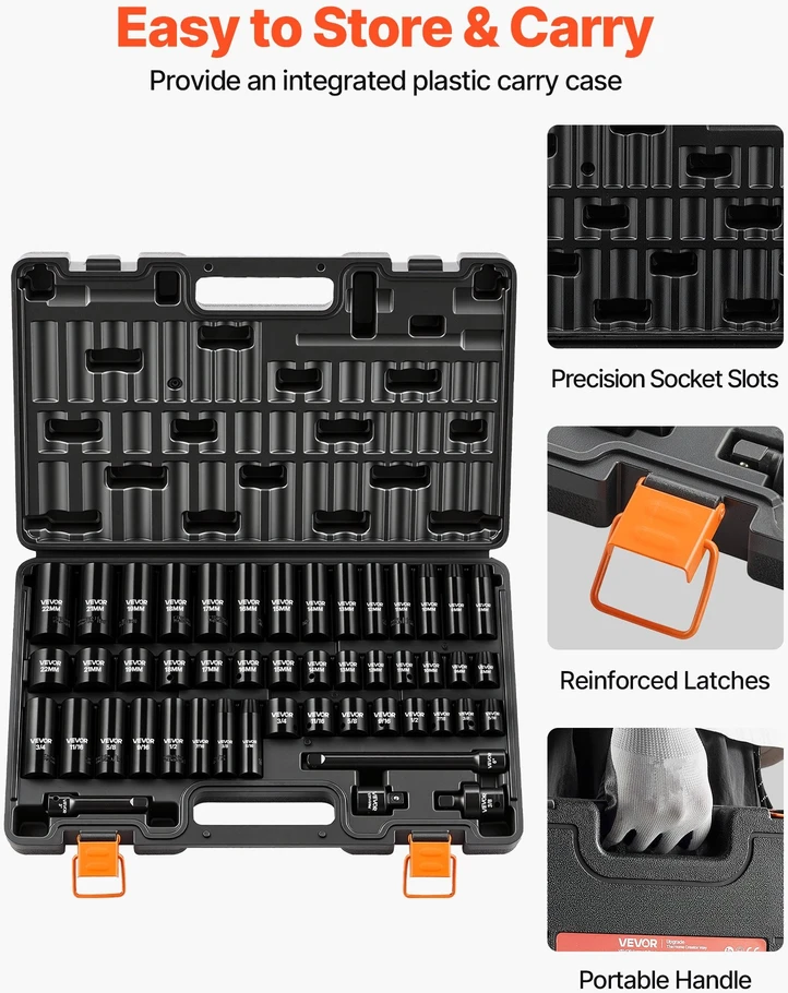 Smūginių galvučių rinkinys VEVOR SS38306548, 3/8" jungtis
