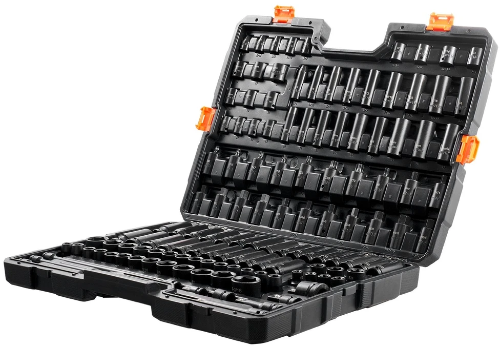 VEVOR Smūginiai veržliarakčiai 130 vnt. 3/8" ir 1/2"