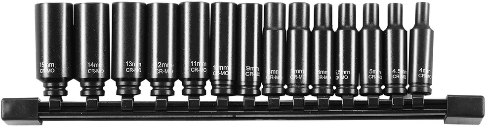 VEVOR Smūginiai galvutės rinkinys 14 vnt. 1/4" 4-15 mm