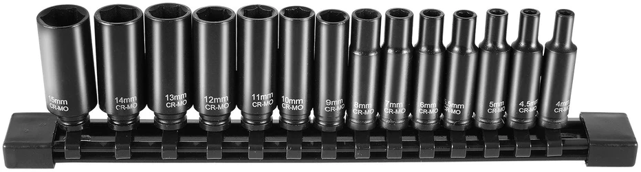 VEVOR Smūginiai galvutės rinkinys 14 vnt. 1/4" 4-15 mm