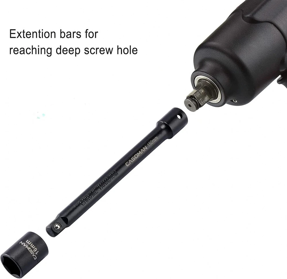 SMŪGINIŲ ILGINAMŲJŲ ANTGALIŲ / ADAPTERIŲ / ŠARNYRŲ RINKINYS | 6,3 MM (1/4") / 10 MM (3/8") / 12,5 MM (1/2") | 18 VNT. (DT18S)