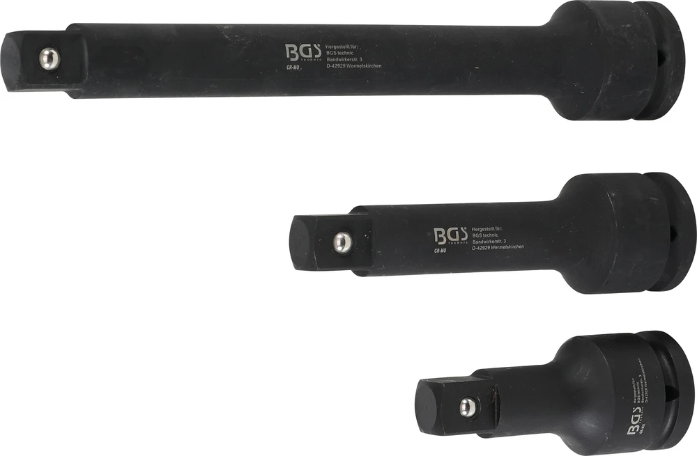 SMŪGINIŲ PRAILGINIMO STRYPŲ RINKINYS | IŠORINIS / VIDINIS KVADRATAS 20 MM (3/4") | 3 VNT. (8840)