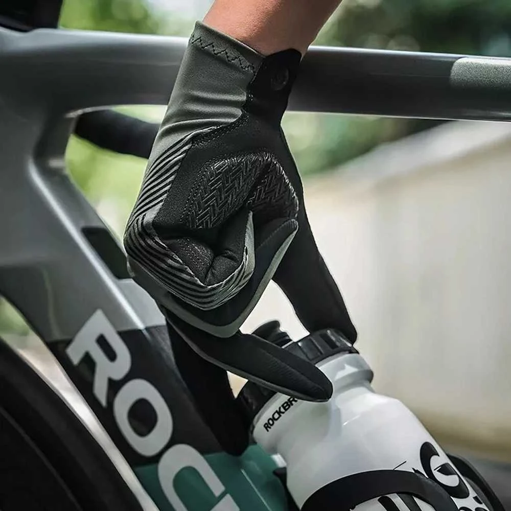 Rockbros 16110006003 shock-absorbing dviratininko pirštinės dydis L – žalios spalvos ir juodos spalvos