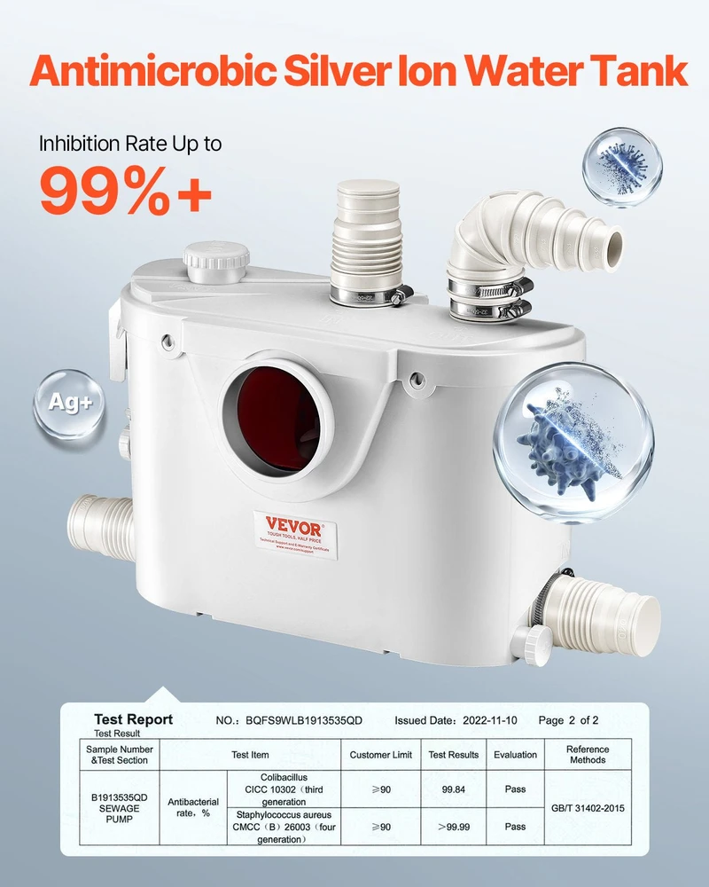 VEVOR Kanalizacijos siurblys 500W tualetui ir kriauklei