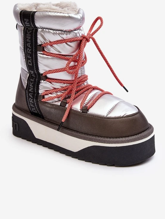 sniego batai su storais padais Vegan D.Franklin DFSH371006 Sidabrinis