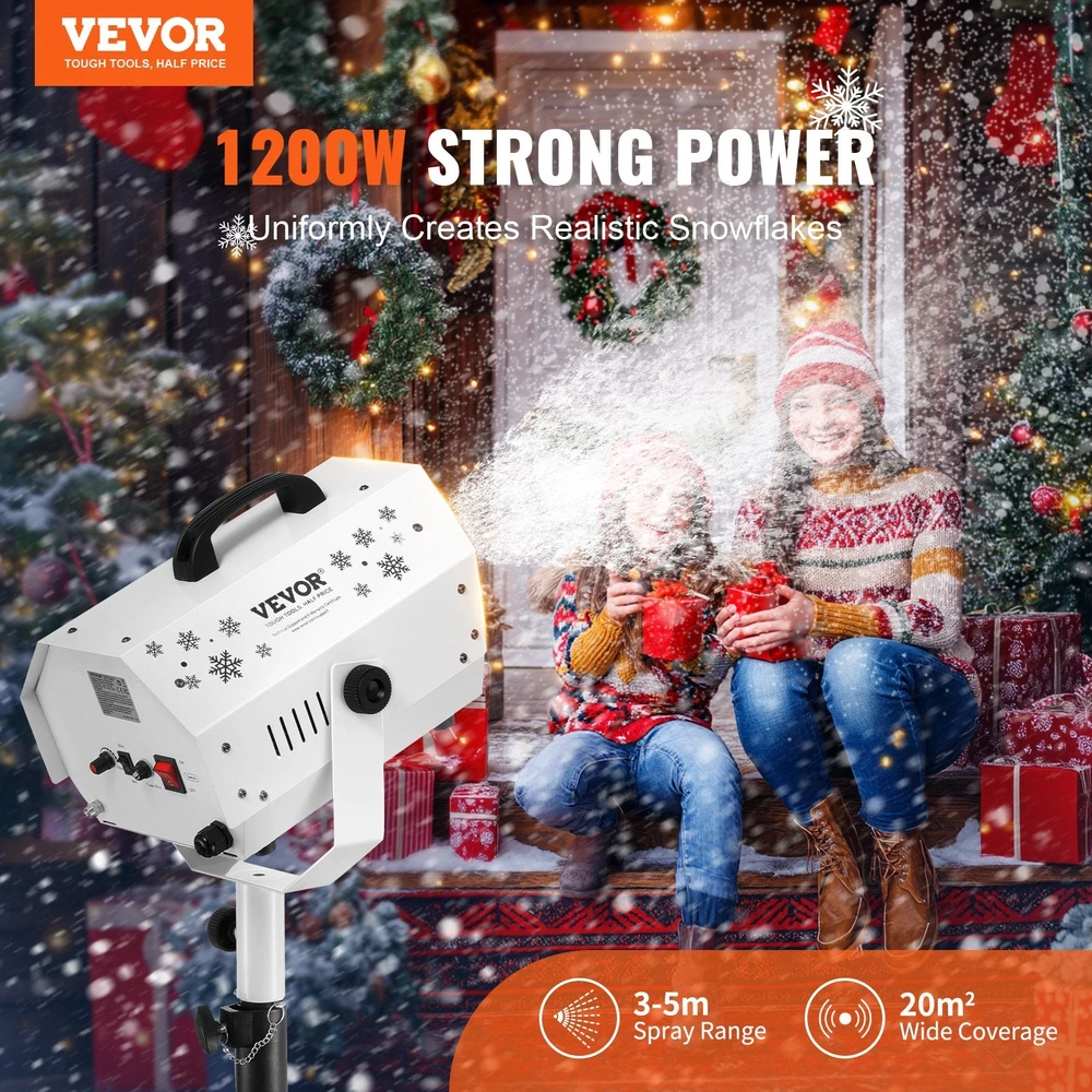 Vevor 1200W sniego mašina su reguliuojamu stovu