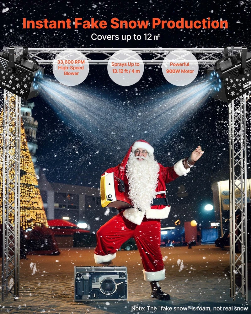 VEVOR Galinga 900W sniego mašina Kalėdoms