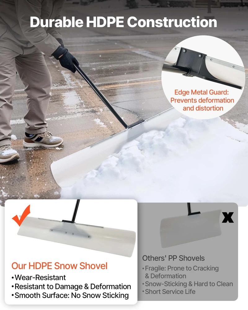 Vevor Plastikinė sniego stūmimo kastuvas 122 cm