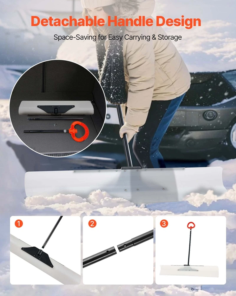 Vevor Plastikinė sniego stūmimo kastuvas 122 cm