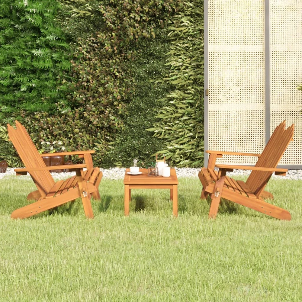 Lauko baldų komplektas Sodo adirondack komplektas, 3 dalių, akacijos medienos masyvas