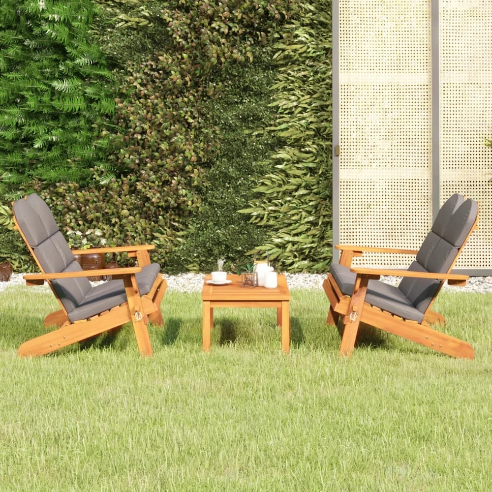 Sodo adirondack komplektas, 3 dalių, akacijos medienos masyvas