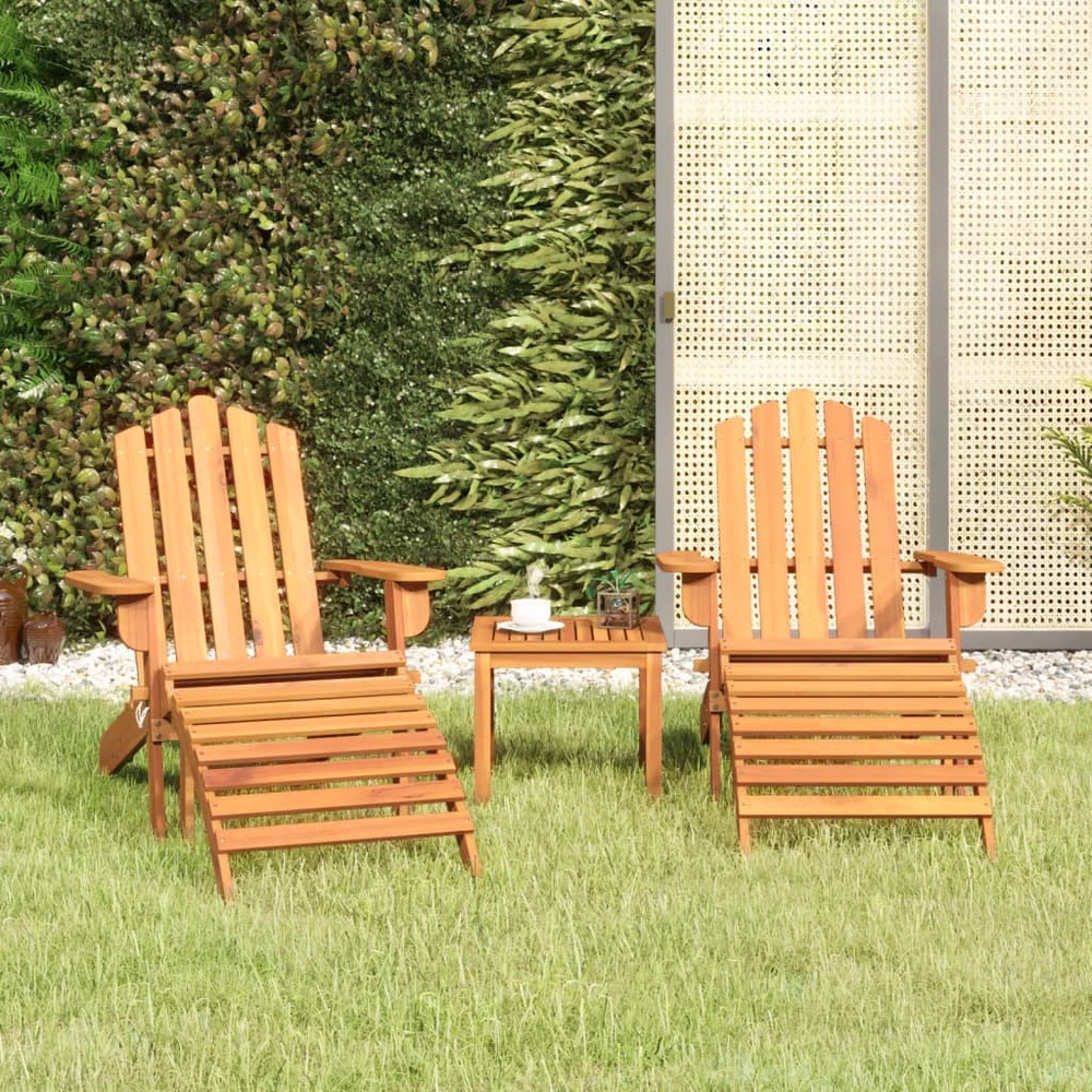Lauko baldų komplektas Sodo adirondack komplektas, 3 dalių, akacijos medienos masyvas