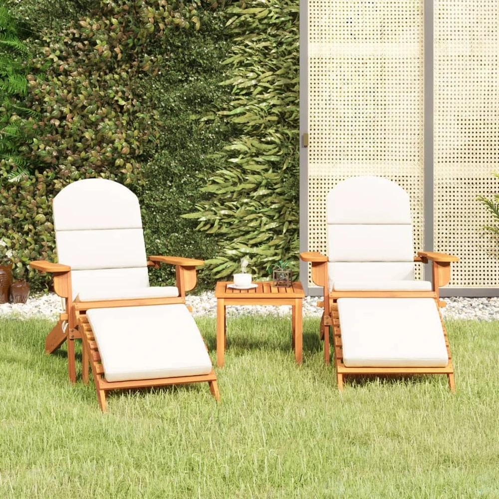 Lauko baldų komplektas Sodo adirondack komplektas, 3 dalių, akacijos medienos masyvas