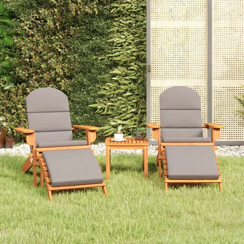 Lauko baldų komplektas Sodo adirondack komplektas, 3 dalių, akacijos medienos masyvas