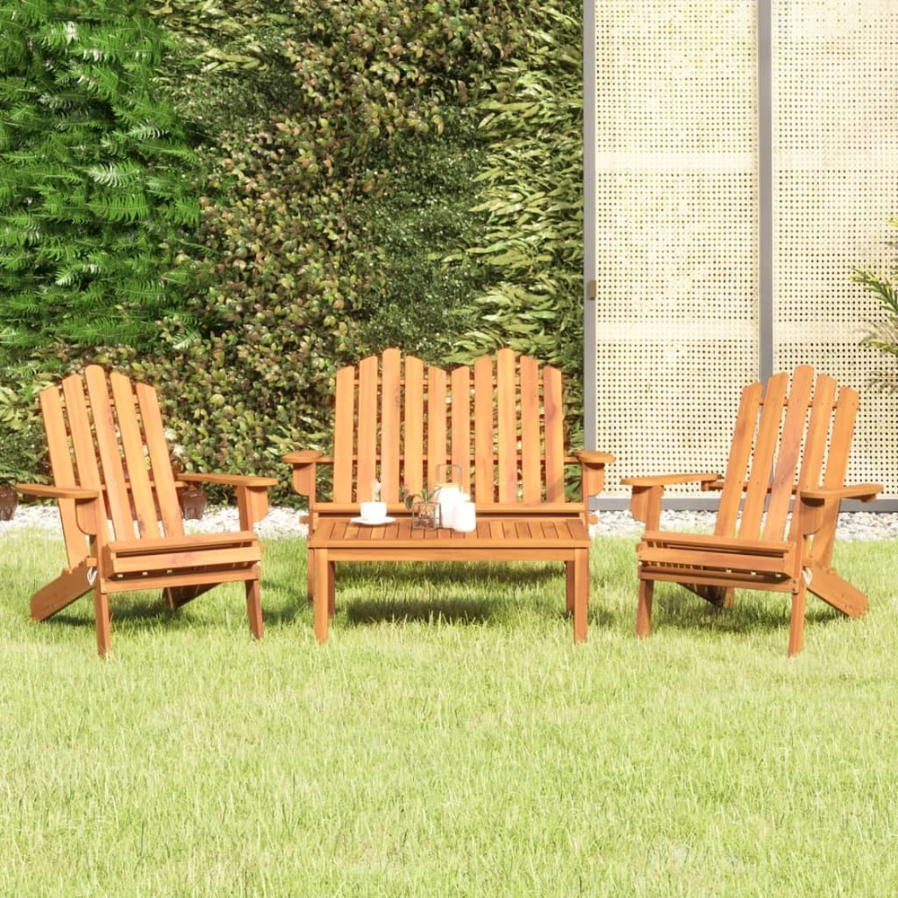 Lauko baldų komplektas Sodo adirondack komplektas, 4 dalių, akacijos medienos masyvas