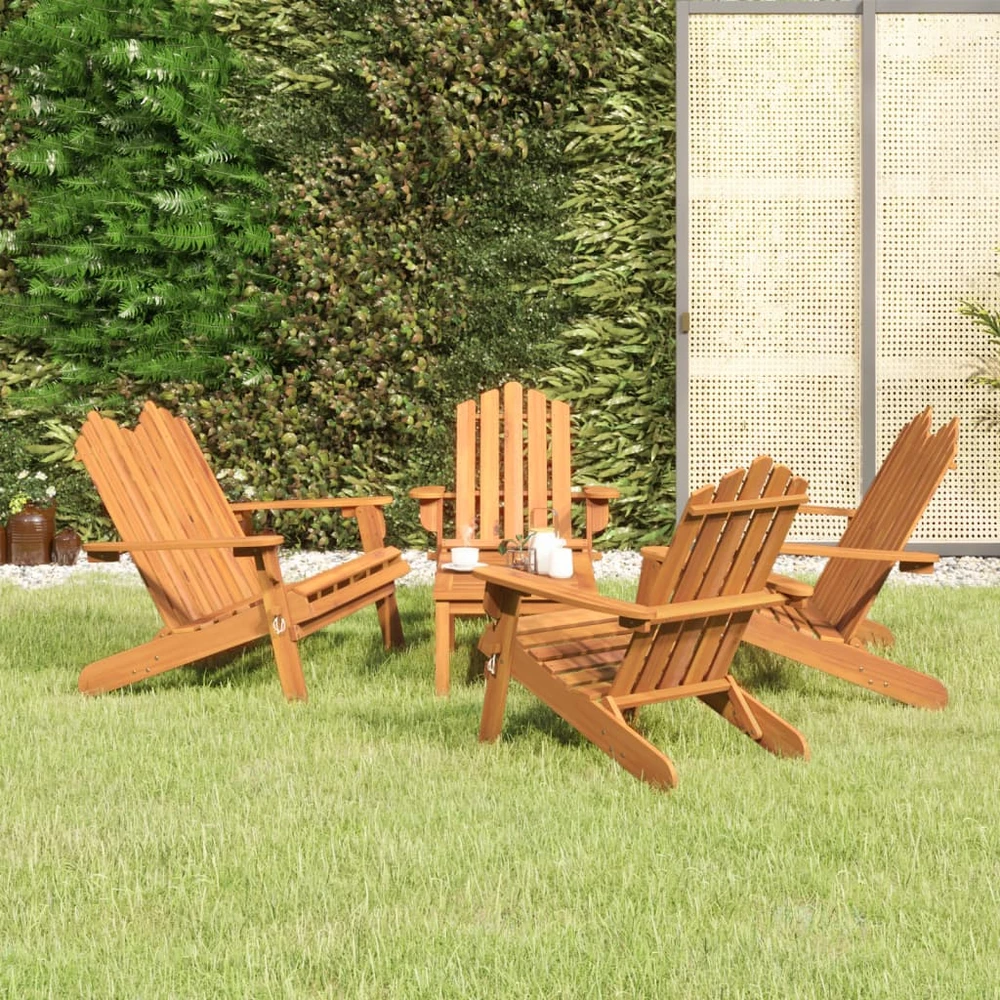 Lauko baldų komplektas Sodo adirondack komplektas, 5 dalių, akacijos medienos masyvas