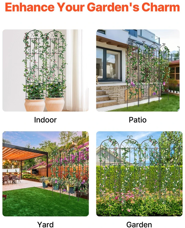 VEVOR Metalinė sodo atrama vijokliniams augalams 220x51 cm